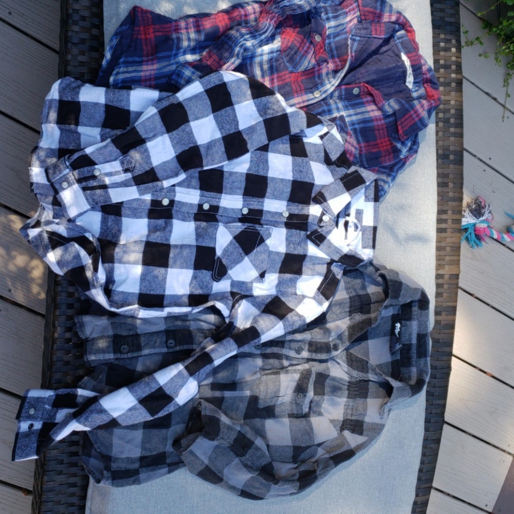 3 great girls flannel shirts!!